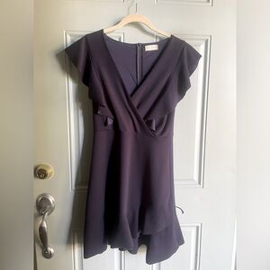 Navy midi dress with scalloped hemline and sleeve. I wore it once.